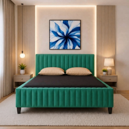 Royal Teal Tufted Bed